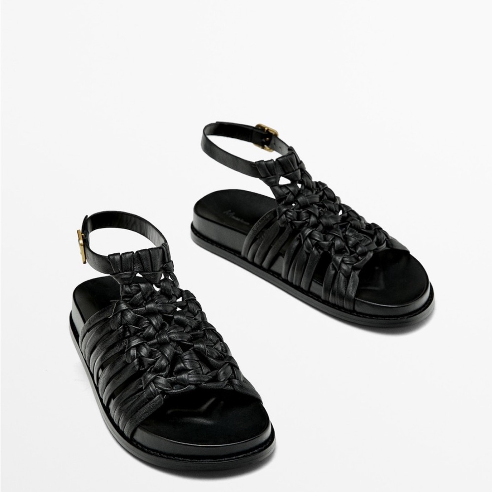 Massimo dutti flat sandals with knots